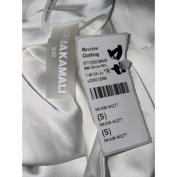 Norma Kamali Bias Obie Skirt in Snow White Small New Womens Satin Long Maxi - Picture 8 of 16